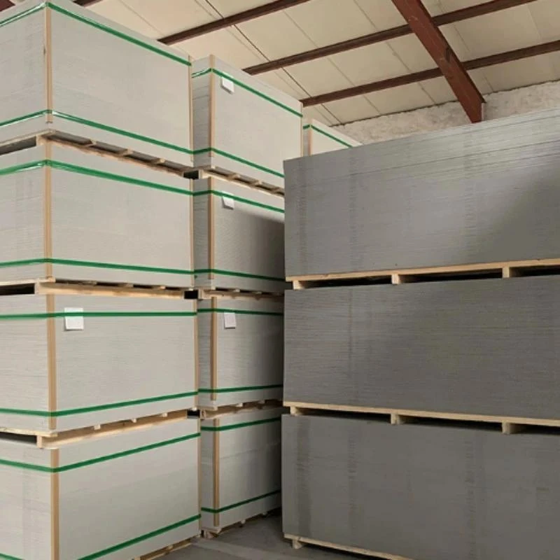 Fiber cement board panels strapped on pallets, ready for container loading Fiber cement board panels strapped on pallets, ready for container loading