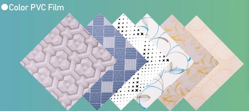 PVC film pattern options for gypsum board ceilings PVC film pattern options for gypsum board ceilings
