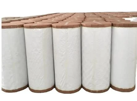 Packed rolls of gypsum board PVC film in storage before delivery Packed rolls of gypsum board PVC film in storage before delivery